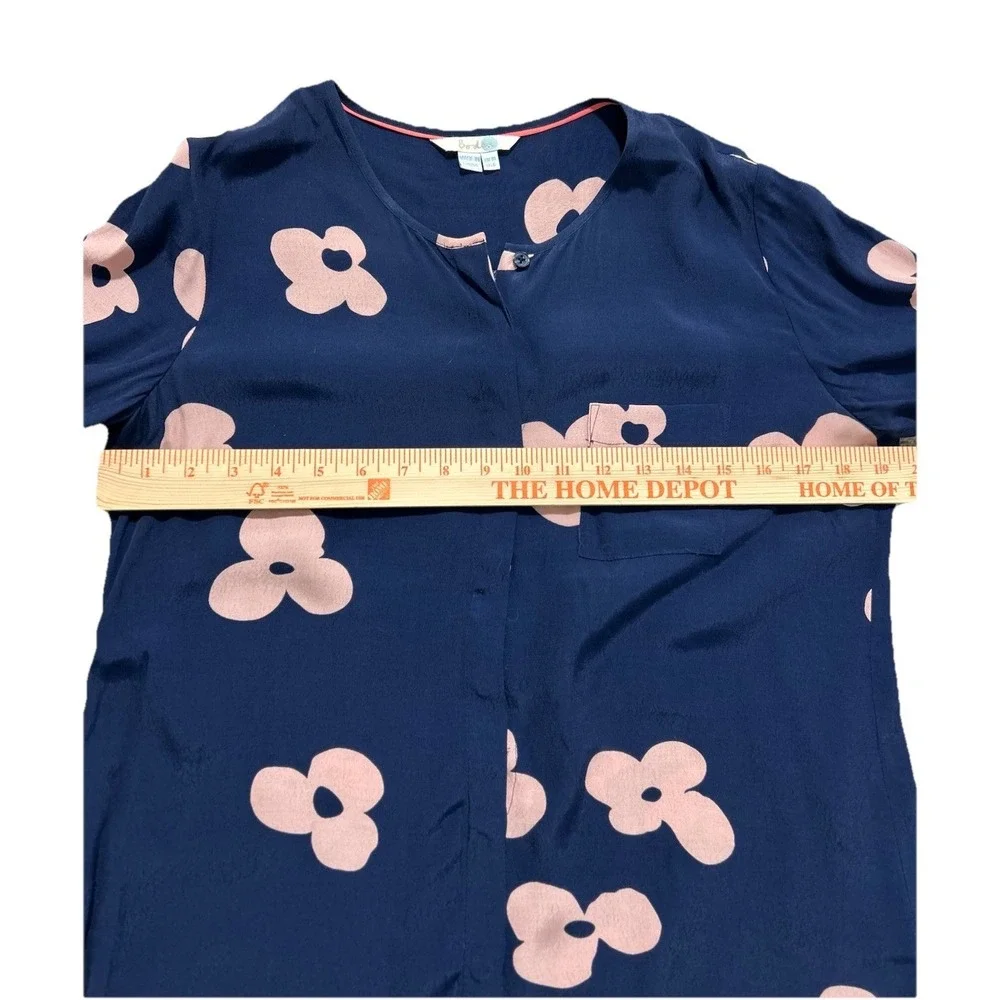 Boden US 6 Gwyneth Floral Blouse in Navy/Pink